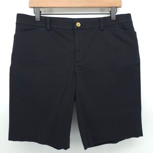 Lauren Ralph Lauren Womens Chino Shorts 12 Black Bermuda Gold Button